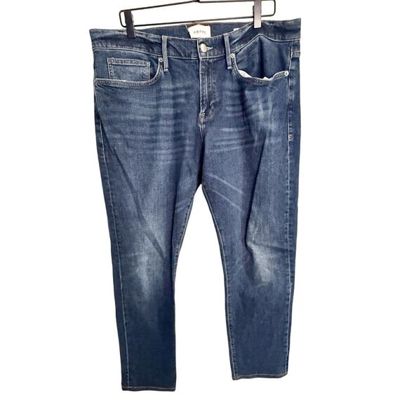 Frame Denim Men's L'Homme Slim Jeans Nardian Wash Medium Blue Size 36 x 30 - Picture 1 of 6